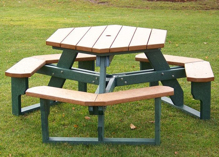 Round, Square and Hexagon Picnic Tables