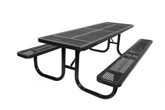 Picnic Table Extra Heavy Duty Steel Walk Through Design Thermoplastic Coated