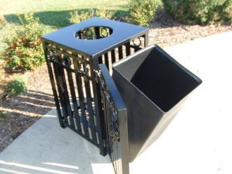 36-Gallon Square Ash and Trash Receptacle