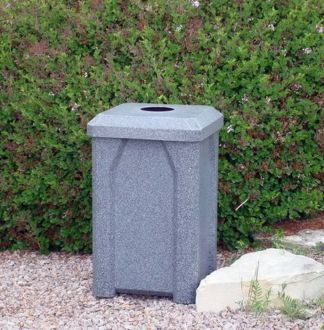 32-Gallon Square Trash receptacle with Flat Top with 4 Inch Opening