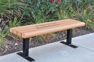 Greenwood Backless Memorial Park Bench 4 foot