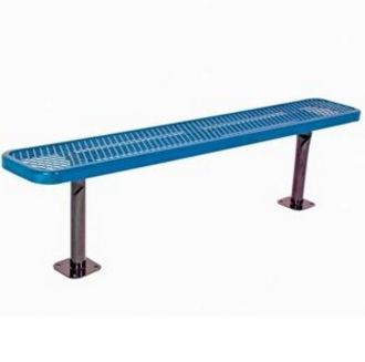 6 Foot Heavy Duty thermoplastic coated Park Bench With 12" Seat Plank Without Back