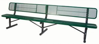 10 Foot Deluxe Heavy Duty Thermoplastic Coated Park Bench with 15 inch Wide Seat