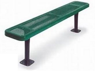 8 Foot Heavy Duty Park Bench With 12" Seat Plank and Without Back