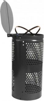 10-Gallon Perforated Trash Receptacle, Hinged Lid