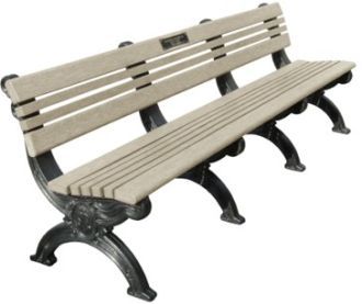 8 Foot Cambridge Memorial Park Bench With Plaque