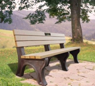 6 Foot Deluxe Memorial Park Bench with Plaque