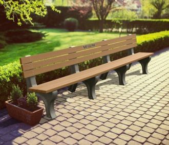 8 Foot Deluxe Memorial Park Bench with Laminate Plaque