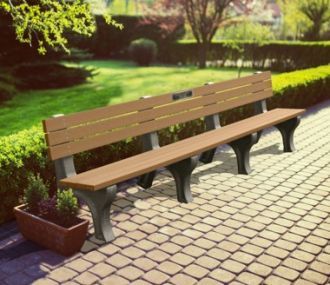 8 Foot Deluxe Memorial Park Bench with Plaque