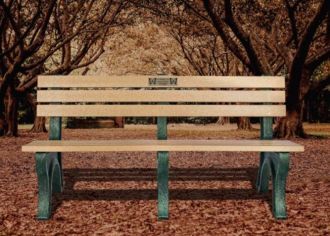 6 Foot EconoMizer Memorial Plastic Park Bench with Laminate Plaque