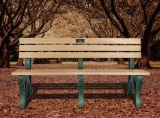 6 Foot EconoMizer Memorial Plastic Park Bench with Plaque