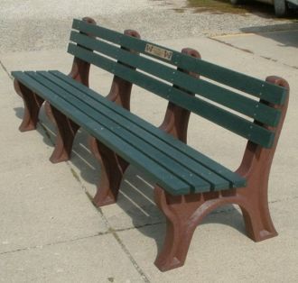 8 Foot EconoMizer Memorial Park Bench with Laminate Plaque