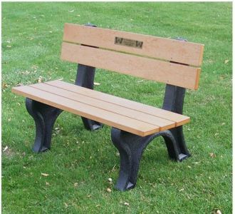 4 foot EconoMizer Traditional Memorial Park Bench with Plaque