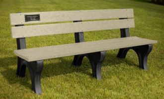 6 foot Economizer Traditional Memorial Park Bench with Plaque