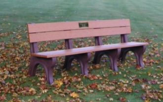 8 foot EconoMizer Traditional Memorial Park Bench with Plaque