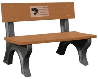 4-Foot Landmark Memorial Park Bench with Plaque