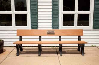 8-Foot Landmark Memorial Park Bench with Laminate Plaque