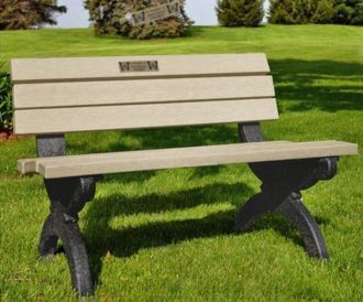 4 Foot Monarque Memorial Park Bench with Plaque