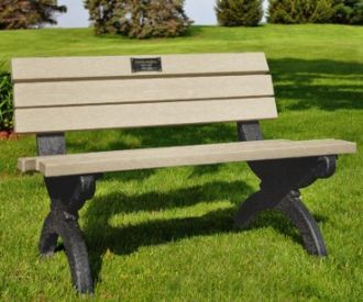 4 Foot Monarque Memorial Park Bench with Plaque