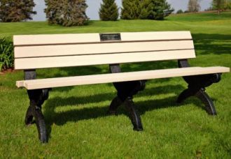 6 Foot Monarque Memorial Park Bench with Plaque