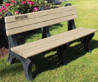 6 Foot Park Classic Memorial Bench with Laminate Plaque