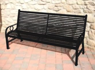 6 Foot Broadway Park Bench with Horizontal Slats