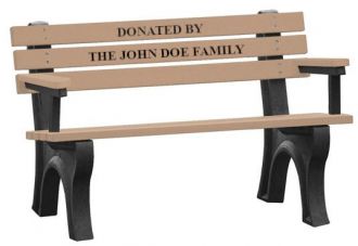 4 Foot EconoMizer Memorial Park Bench with Arm Rest