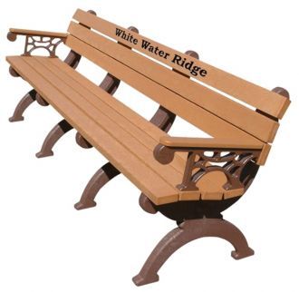 8 Foot Monarque Memorial Park Bench with Arm Rest