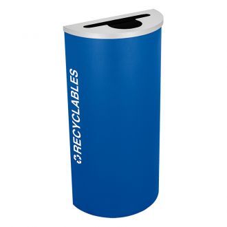 8-Gallon Modular Half Round Recycle Bin, RECYCLABLES