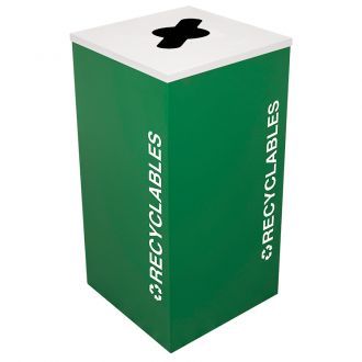 24-Gallon Modular Square Recycle Bin, Recyclables