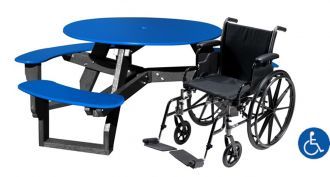 Round Wheelchair Access Plastic Picnic Table