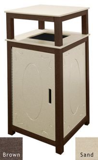 Square Plastic Trash Receptacle Two Tone