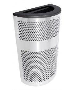 Venue Collection Half Round Stainless Steel Waste Receptacle