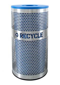33-Gallon Perforated Stainless Steel Recycle Bin