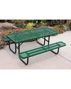 6 Foot Heavy-Duty Rectangular Picnic Table Diamond Pattern