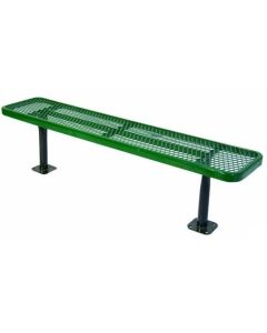 Deluxe 6 Foot Heavy Duty Backless Park Bench Thermoplastic Coated with 15" Seat Plank