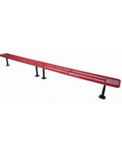 Deluxe 15 Foot Heavy Duty Backless Thermoplastic Coated Park Bench With 15" Seat Plank