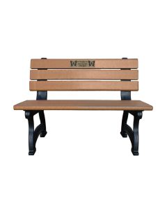 4 Foot Aspen Memorial Park Bench With Laminate Plaque