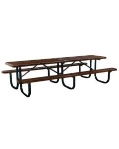 12' Thermoplastic Coated Picnic Table with  Walk Through Design and Diamond Pattern Top and Seats