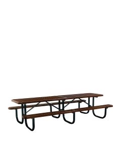 10' Thermoplastic Coated Picnic Table with  Walk Through Design and Diamond Pattern Top and Seats