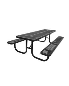 Picnic Table Extra Heavy Duty Steel Walk Through Design Thermoplastic Coated