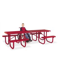 10 Foot Extra Heavy Duty ADA Walk Through Design Shelter Table with Thermoplastic Finish Top and Seats