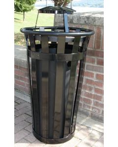 24-Gallon Main Street Trash Receptacle with Rain Guard