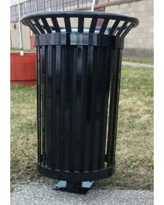 24-Gallon Steel Slat Trash Receptacle