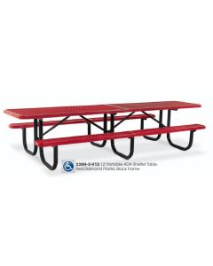 12 Foot Extra Heavy Duty ADA Shelter Table with Thermoplastic Finish Top and Seats