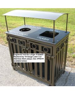 36-Gallon Outdoor Dual Bin Recycling Receptacle