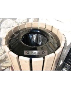 36-Gallon Recycling Receptacle With Recessed Top and Recycled Plastic Slats