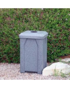 32-Gallon Square Trash receptacle with Flat Top with 4 Inch Opening