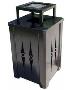 32 Gallon Steel Trash Receptacle With Ash Cover