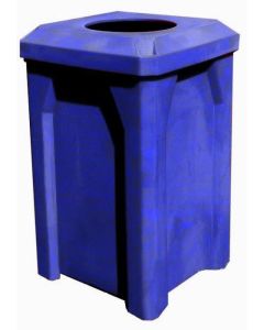 32-Gallon Square Trash receptacle with Flat Top with 10 Inch Opening